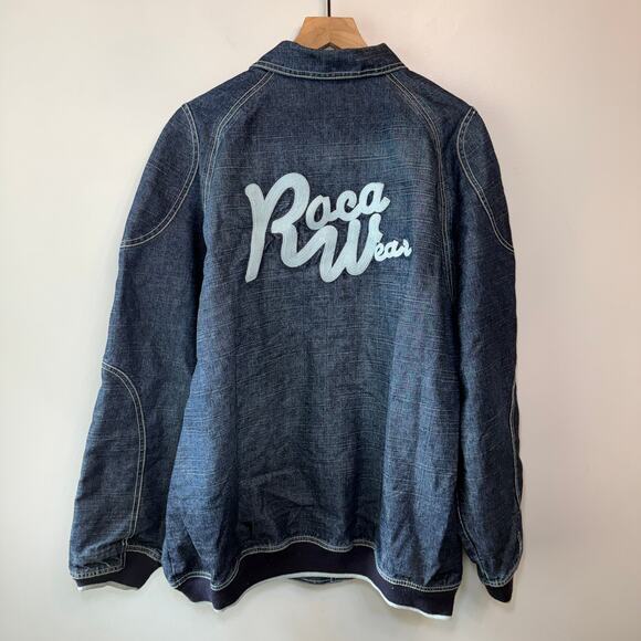 Vintage 90s Y2K Rocawear Men's Snap Front Denim Jacket Size X-Large - Picture 7 of 8